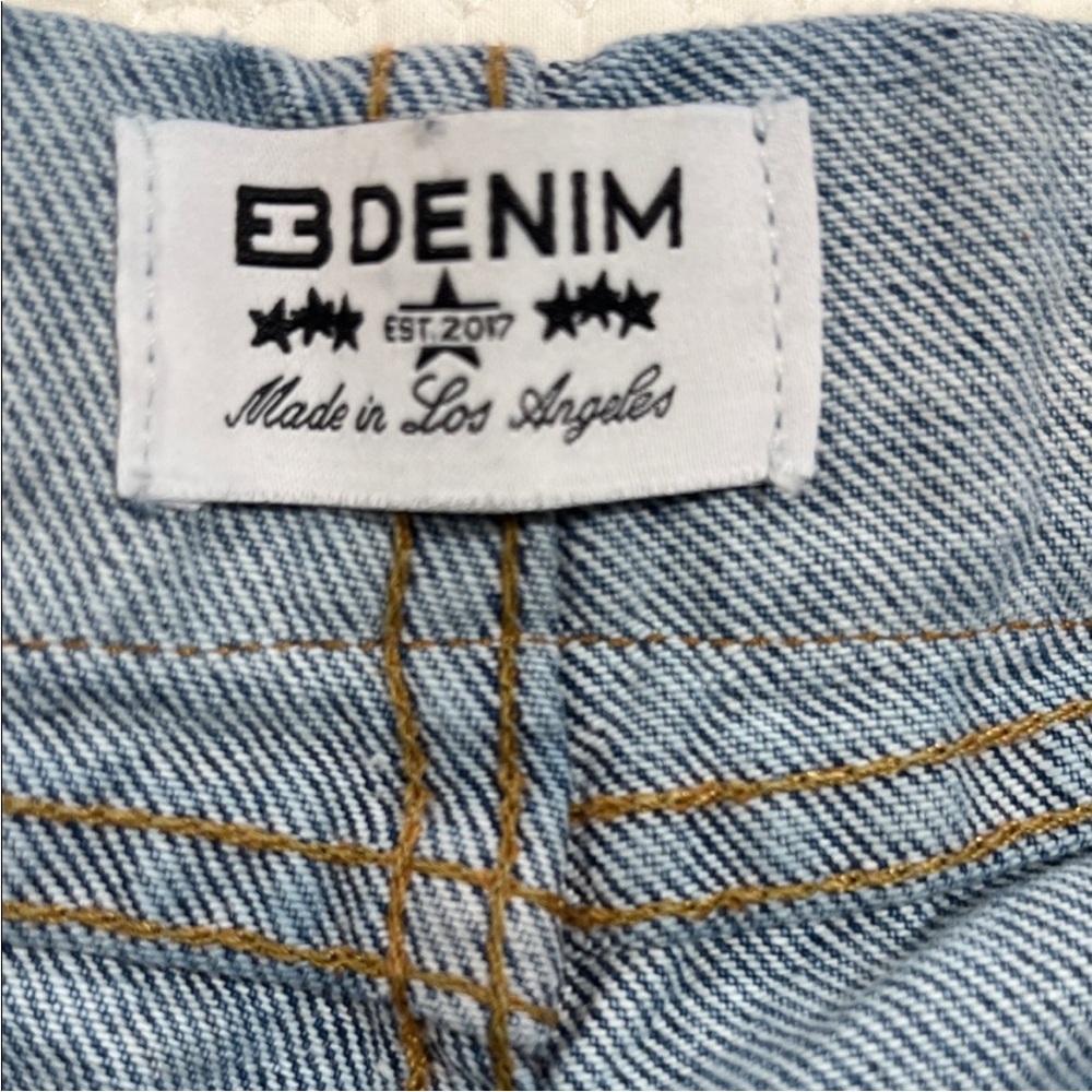 EB Denim Fold Over Waist Wide Leg Jeans street style USA actual sz 28 grunge - Picture 3 of 15